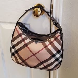Burberry Supernova Check Hobo Bag Small Auth